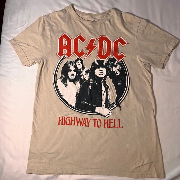 AC/DC Highway to Hell Concert T-Shirt - Small Classic Rock & Roll tan - Picture 4 of 9